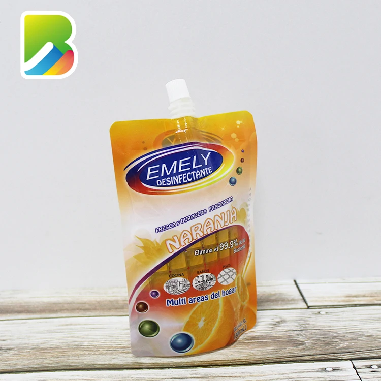 Food Grade Stand Up Fruit Drink Juice Baby Nozzle Bag Flexible Pouches Fluid Packaging Foil Foldable Spout Pouch