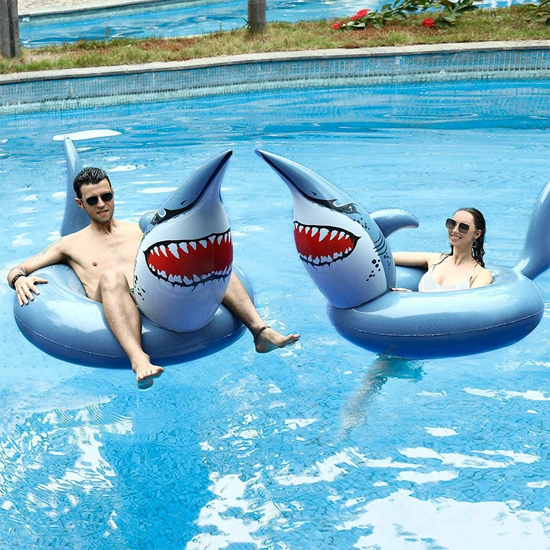 PVC Inflatable Shark swim ring Adult swim tube Summer Beach Pool Party Water Sport Beach Float Toy for children