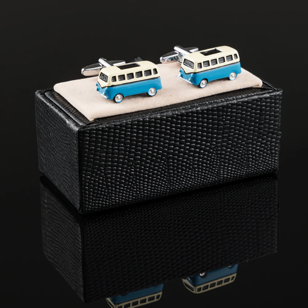 Wholesale China factory low price fashion novelties fashion car bus shape cufflinks for men suit shirt