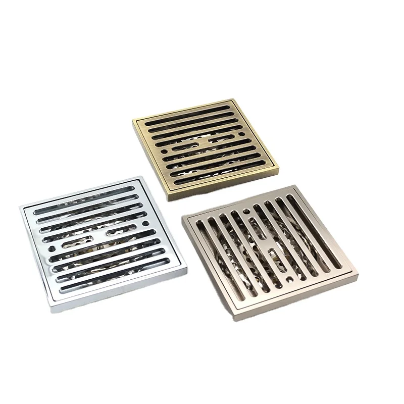 4 Inch Modern Outdoor Channel Seal Balcony Grate Floor Drain Trap brass floor waste drain