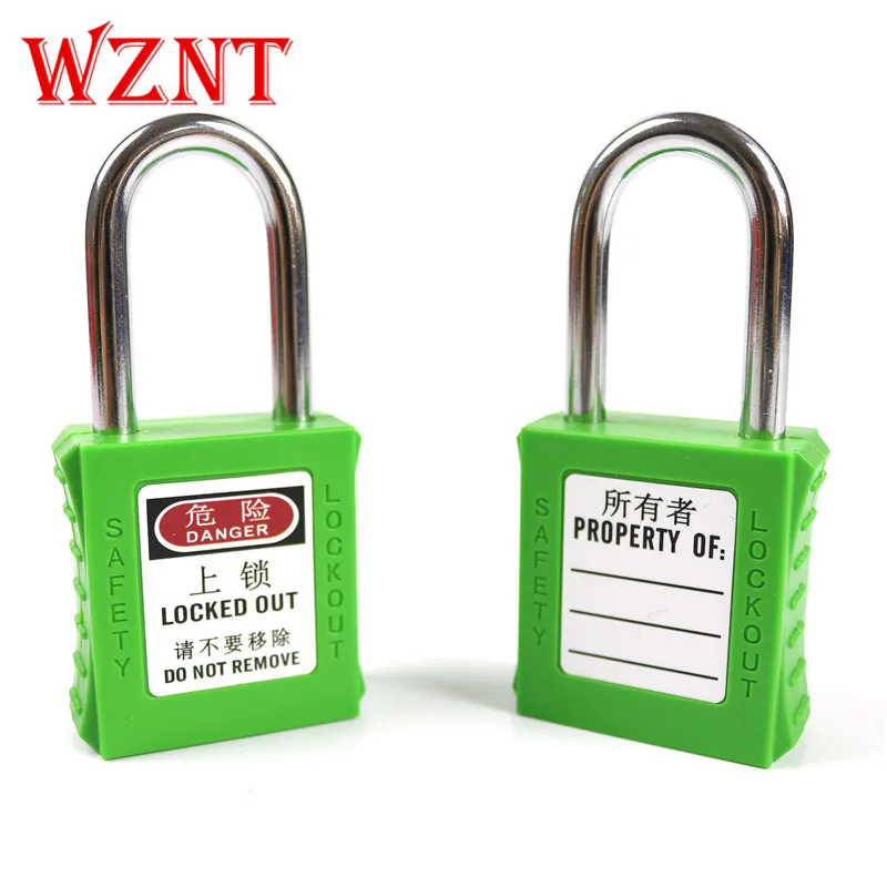 38MM Green safety lock lockout padlock with 2 unique key