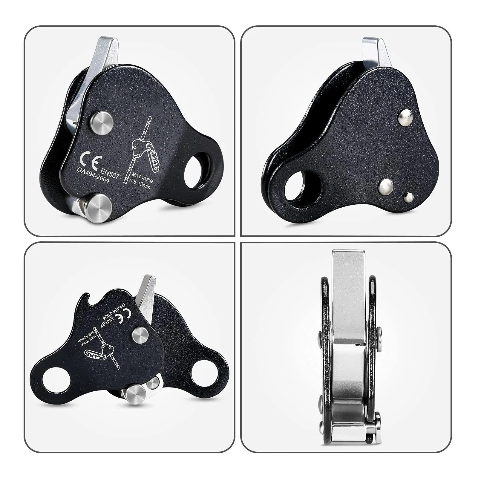 ANT5PPE Self-Locking Rescue Climbing Rope Grip Fall Protection Belay Device Ascender Arborist Tree Climbing Safety Devices