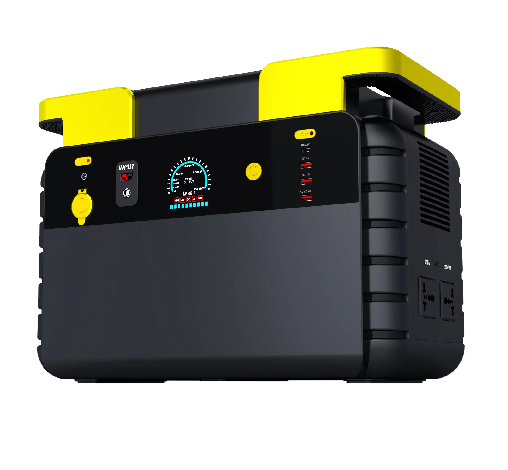 2000W Portable Power Station Outdoor Camping Energy Storage Battery  Solar Generator Rechargeable  Backup Lithium Battery