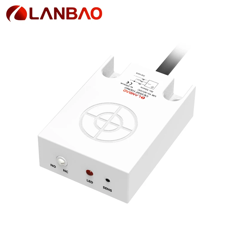 LANBAO Стандартный функция квадратный DC 3/4 провода кабель подключения PNP NC емкостный датчик приближения