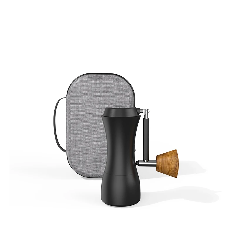 DHPO Portable Aluminum Alloy Black  Stainless Steel Burr Mill Custom Manual Coffee Grinder Hand Crank Coffee Grinder For Sale