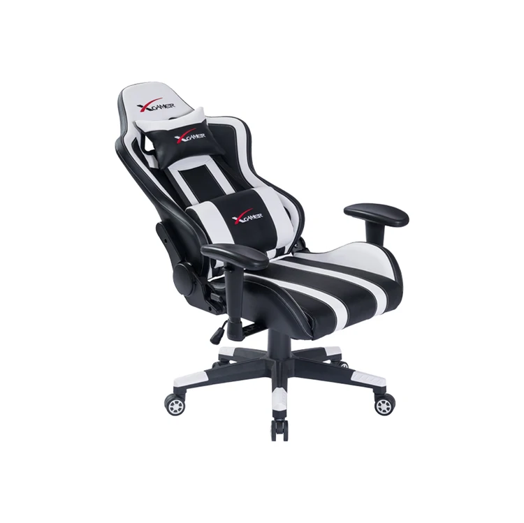 
White Leather Swivel Gaming Chair Style Office Racing Seat Chair Gaming Chair 