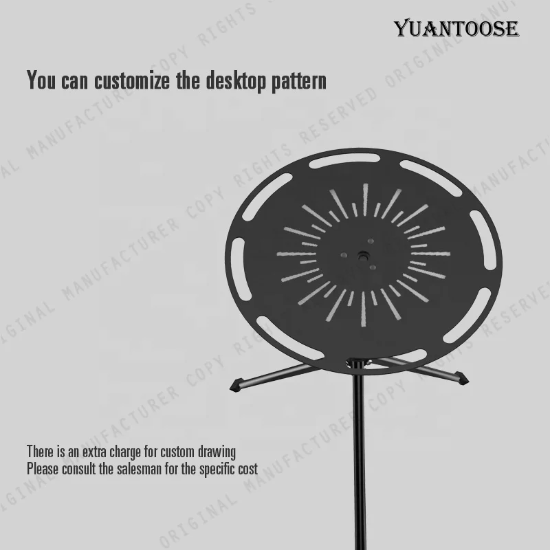 Outdoor Round Desktop Triangle Support Portable Aluminium Folding Table For Camping