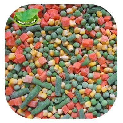 New fresh bulk deep IQF frozen vegetables quick freezing mix vegetables for salad green peas+corn+carrot mxiture