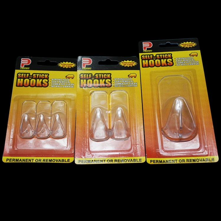 transparent strong self adhesive plastic hooks clear for clothes hanger