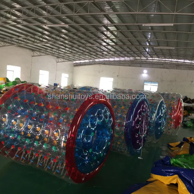 1.0 mm transparent PVC water play equipment inflatable rolling ball for sale