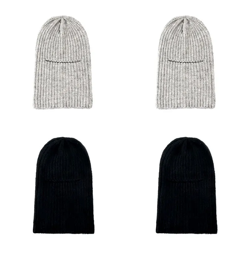 wholesale mens Wool knitted hats warm hole-open eye wool hats with cuffs one- hole balaclava for winter
