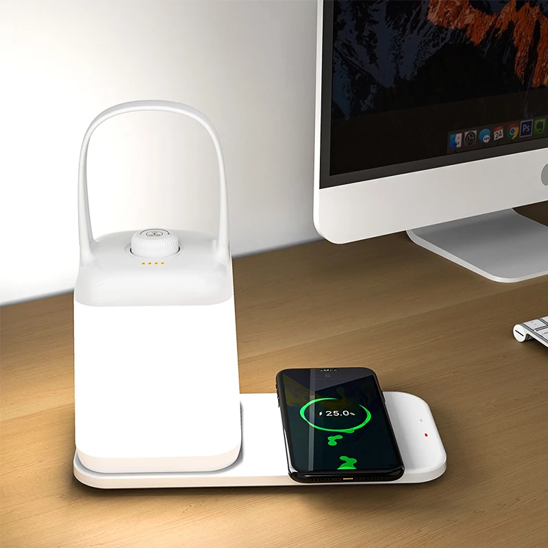 Intelligent Led Wireless Charger Lamp Eye-Friendly Usb Fast Charging Pad Mini Wireless Led Small Night Light For Smart Phone