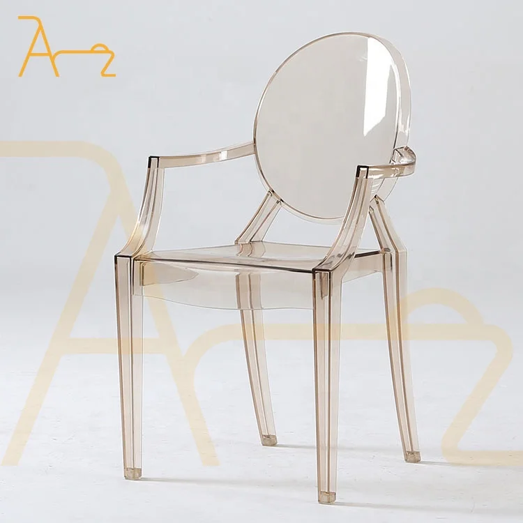 wholesale wedding party hotel stackable armrest transparent chair crystal tifanny chivari plastic chairs for events