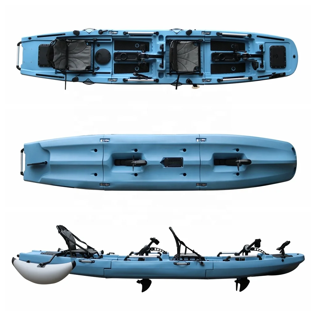 Vicking 2 Person Modular Fishing Kayak Three Section Pedal Drive 14.5 Ft 2 Seat Kayak 3 Years Canoe Kayak for 2 People