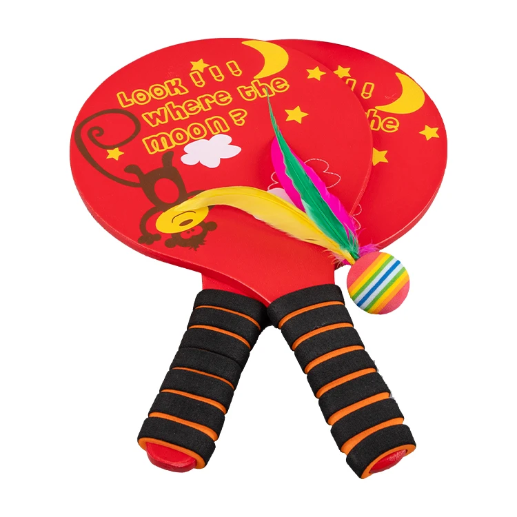 
Factory direct sale Tennis Racket for Teenage family game beach paddles and ball wooden beach racket 
