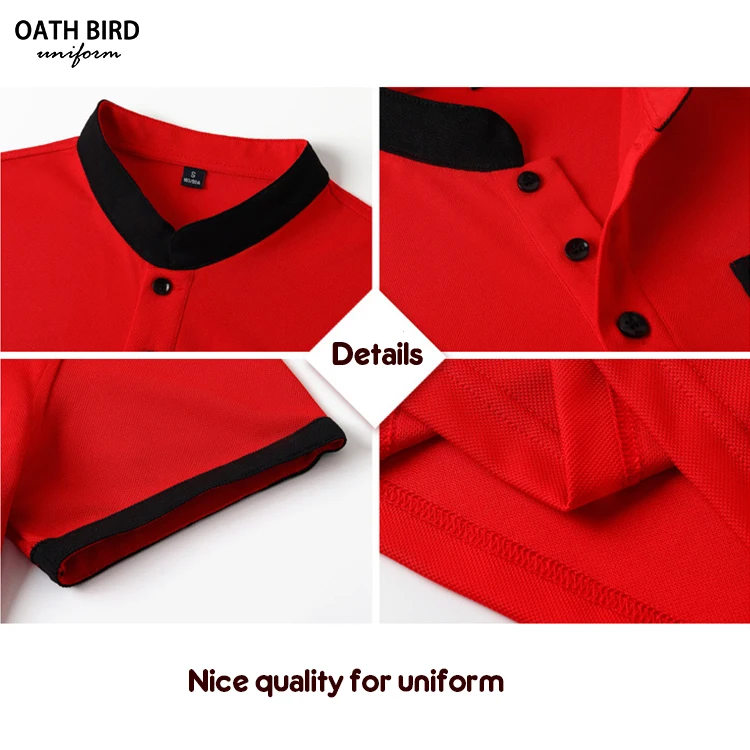 Waiter Work Wear Uniform Custom Logo Embroidery Polo Shirt Restaurant Hotel Kitchen Chef Cafe Bar Staff Flax t shirt Uniform