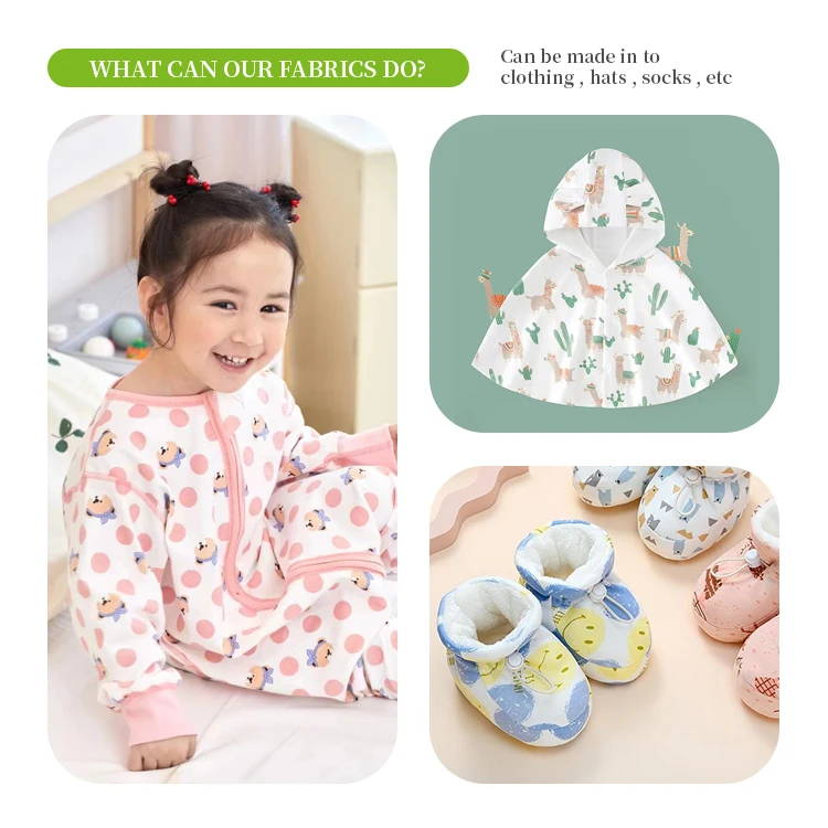 New product 40S 100% cotton Printed combed Interlock fabric roll textile for baby clothing bedding