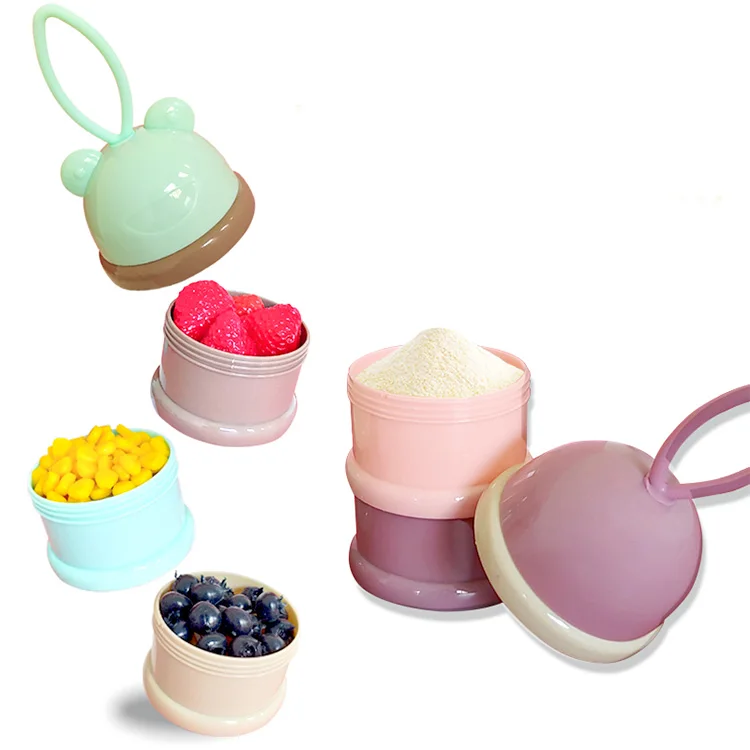 Portable Travel Baby Formula Dispenser 3 Layers Baby Milk Powder Container