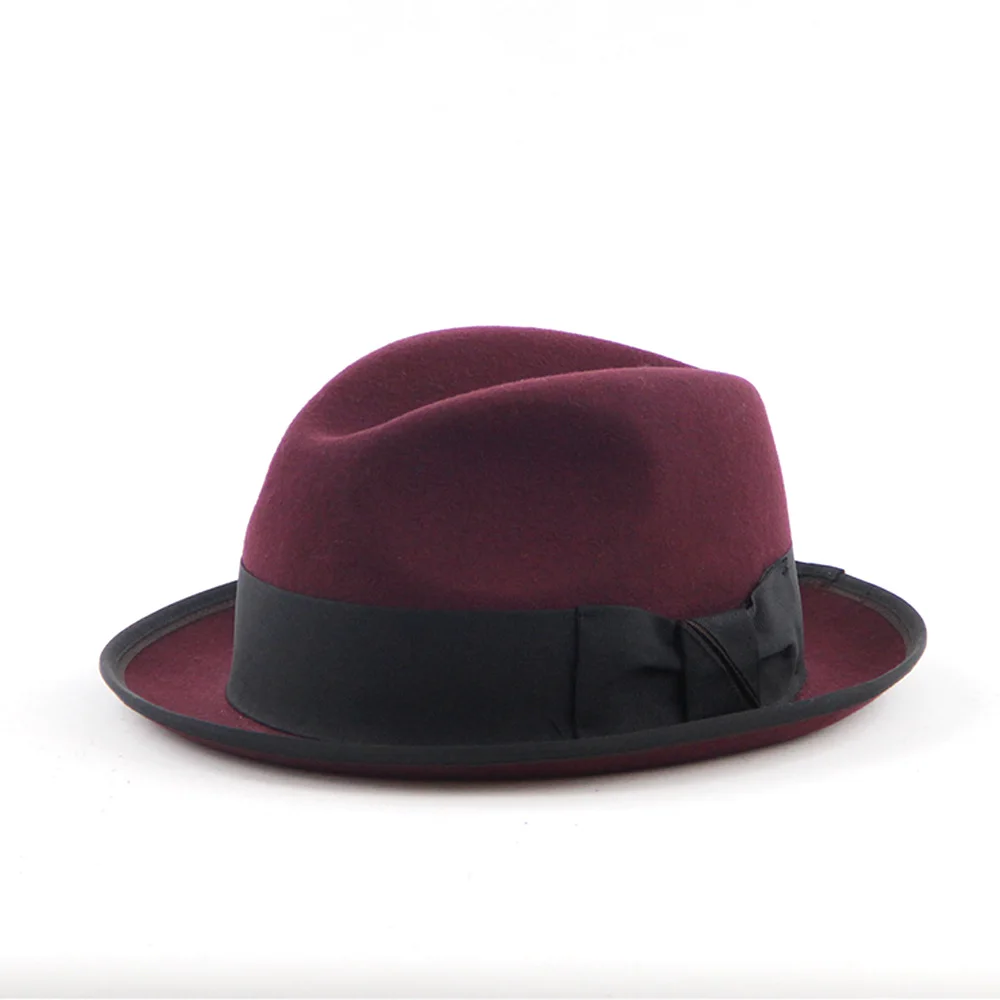 LiHua New Arrival  Fedora Hats 100% Australian Wool Handmade Customized Wool Felt Unisex Ombr Fedora Hats Wholesale