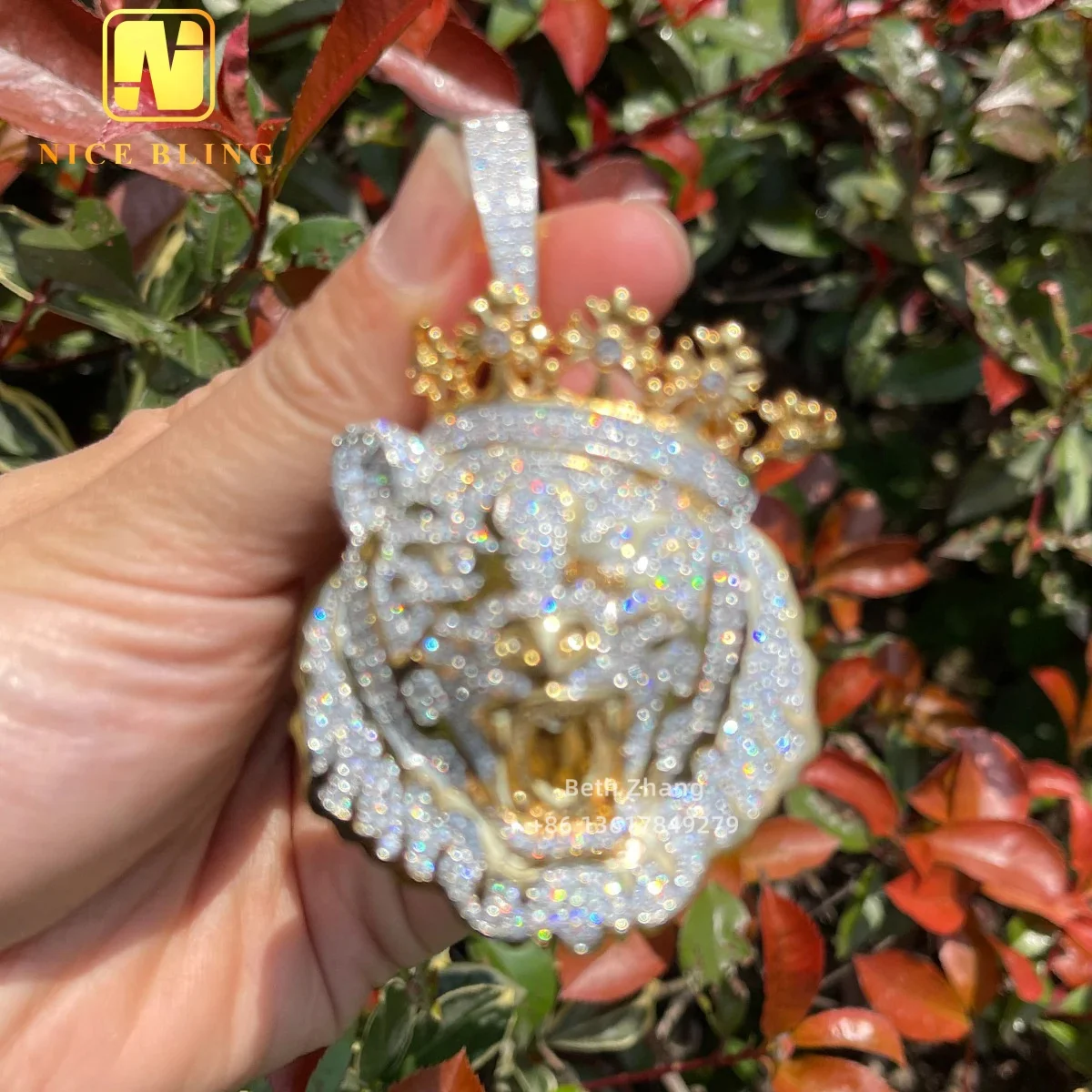 Custom Hip Hop Jewelry 3D Design Gold Plated Lion King Pendant Men Iced Out Jewelry Cheap Price Brass 5a CZ Diamond Pendants