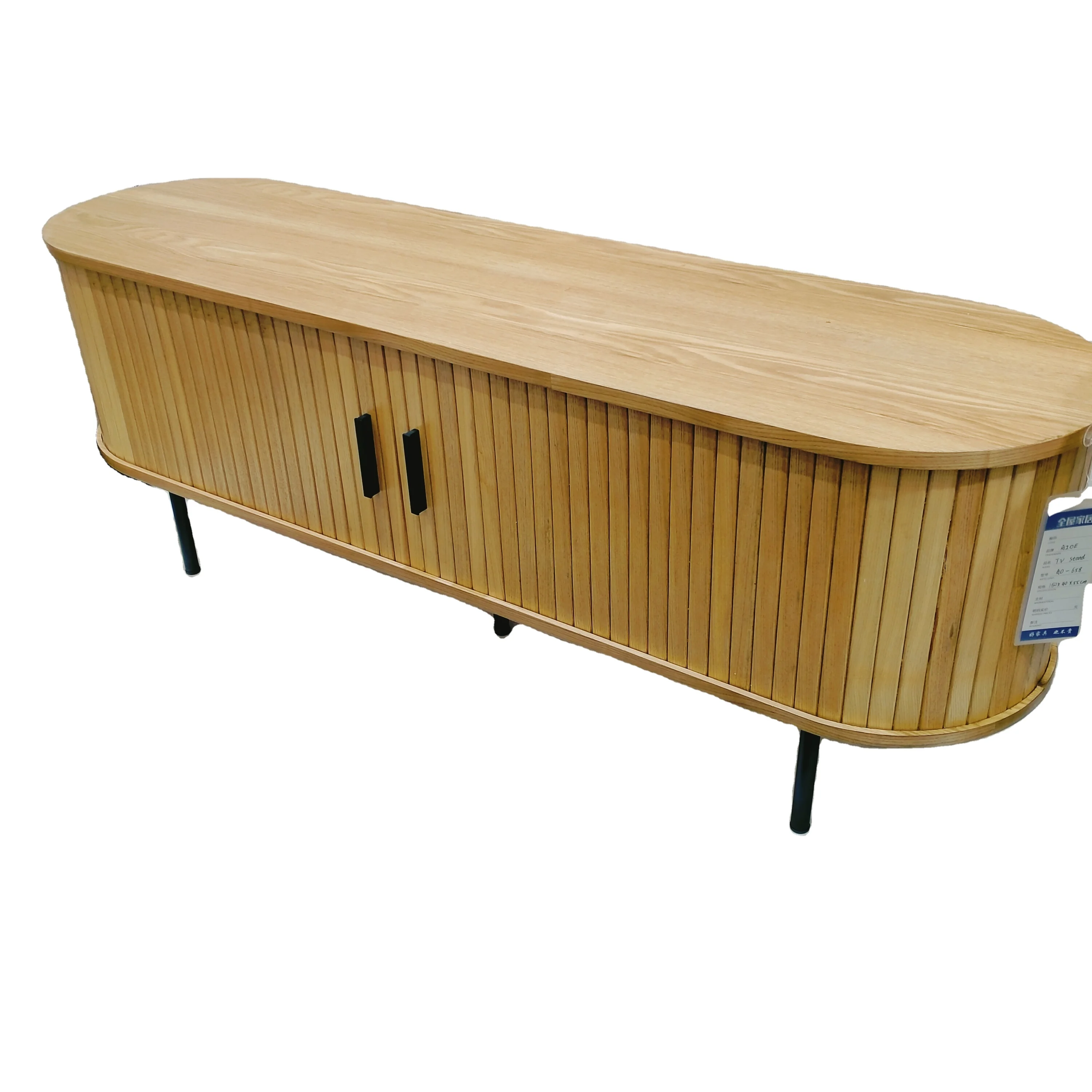 Vintage Nordic Design Living Room Large Storage Two Doors TV Cabinet Wooden TV Stand