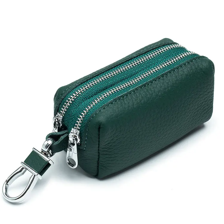 Vintage Wholesale Genuine Leather Cow Zipper Cute Small Mini Pocket Change Coin Bag Purse Pouch Case Holder For Kid Girl Women