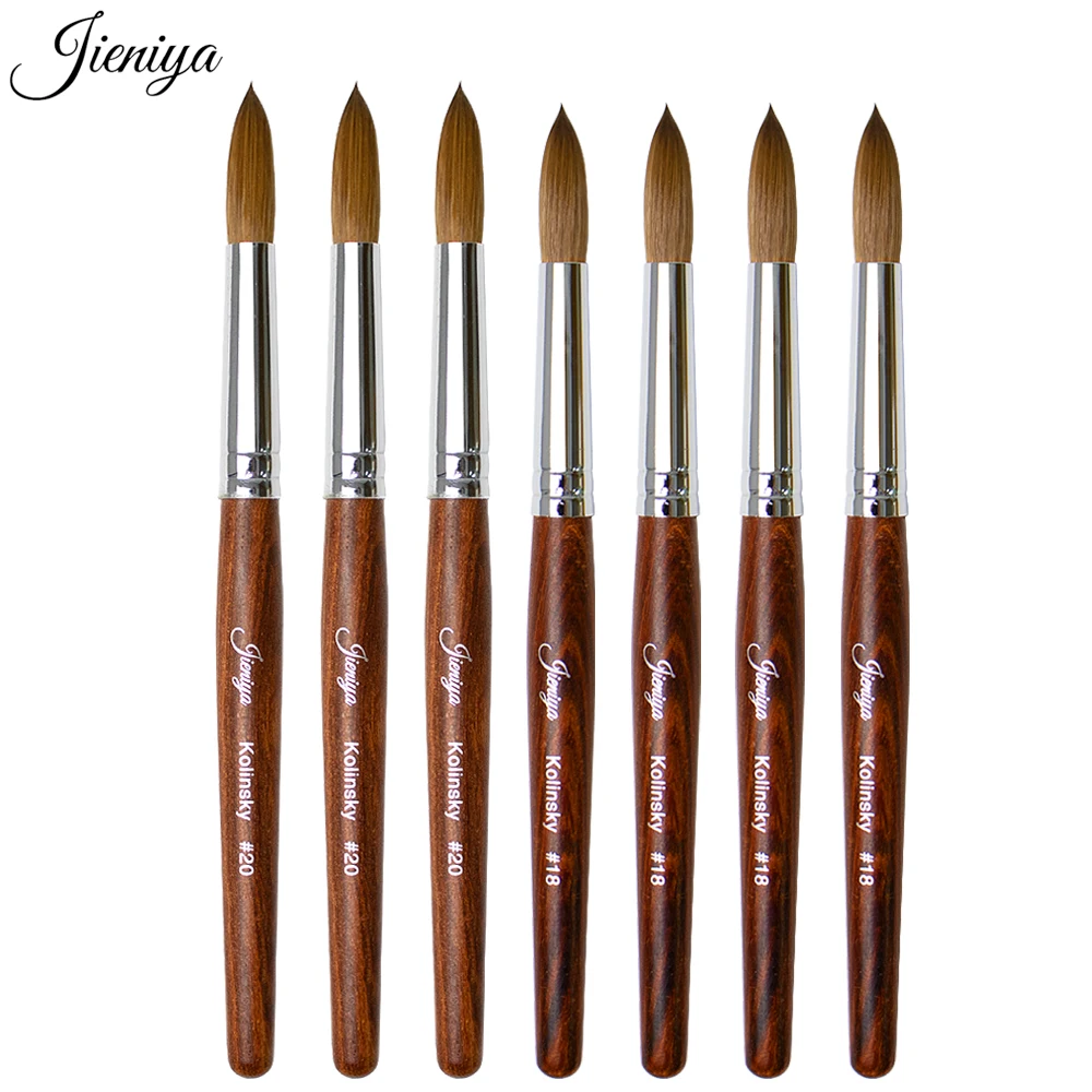 Professional size #10 pure sable 100% Kolinsky Germany flat Acrylic brushes Nail art brush with Wood Handle