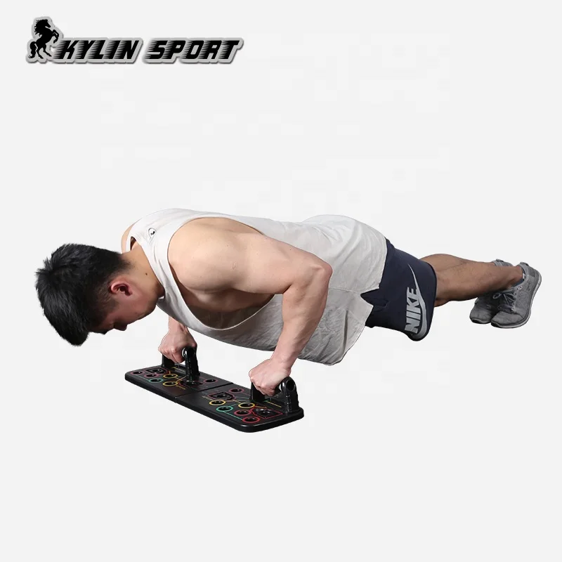 Kylinsport power fitness push up тренировочная доска 9 в 1 пуш-ап с полосками сопротивления для
