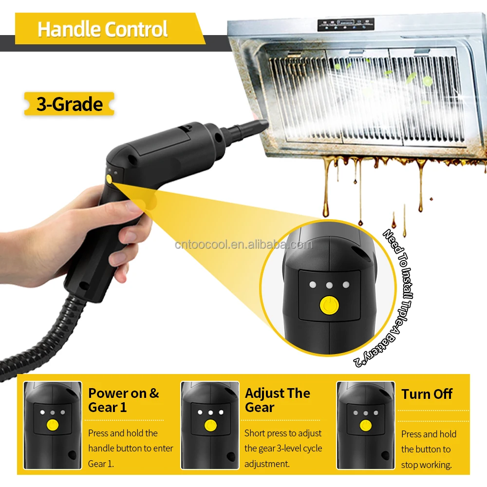 Steam Cleaner High Pressure Steam Cleaner 2500W Handheld High Temperature for Home Kitchen Car 3.0Bar 1.2L Steam Cleaner