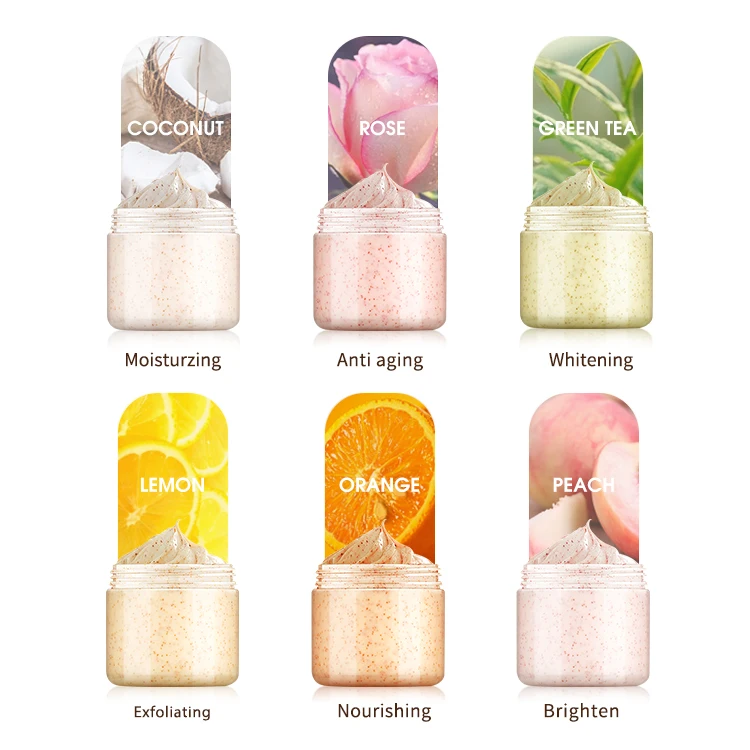 RubioAroma Wholesale Private Label Natural Organic Whitening Moisturizing Whipped Fruit Scrub Set Coffee Sugar Body Scrub