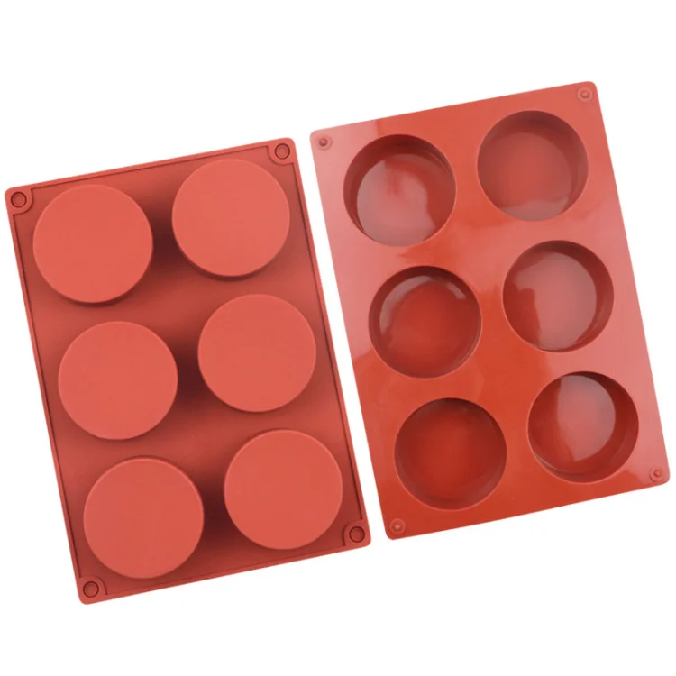 Wholesale 6 Holes Baking Cylinder Silicone Molds for Chocolate Covered Cookie