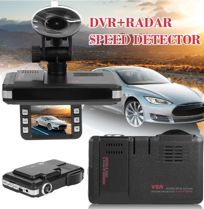 2 in 1 360 Degree  Auto Radar Detectors Camera HD Dash Cam G-Sensor Safety Anti Police Speed Control Vehicle Radar Detection