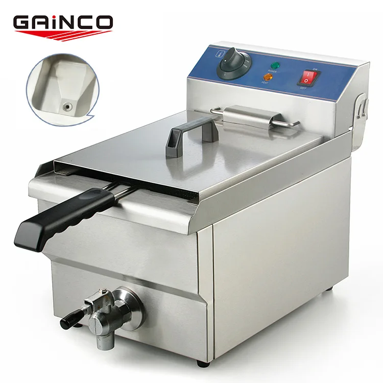 Countertop Deep Frier Fried Chicken Fryer French Fries Machine  Professionnel Single Commercial Electric Deep Fryer With Valve