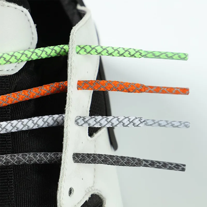 Fashion Customized Laces Ends Black Polyester 3m Reflective Rope Shoelaces For Yeezy 350