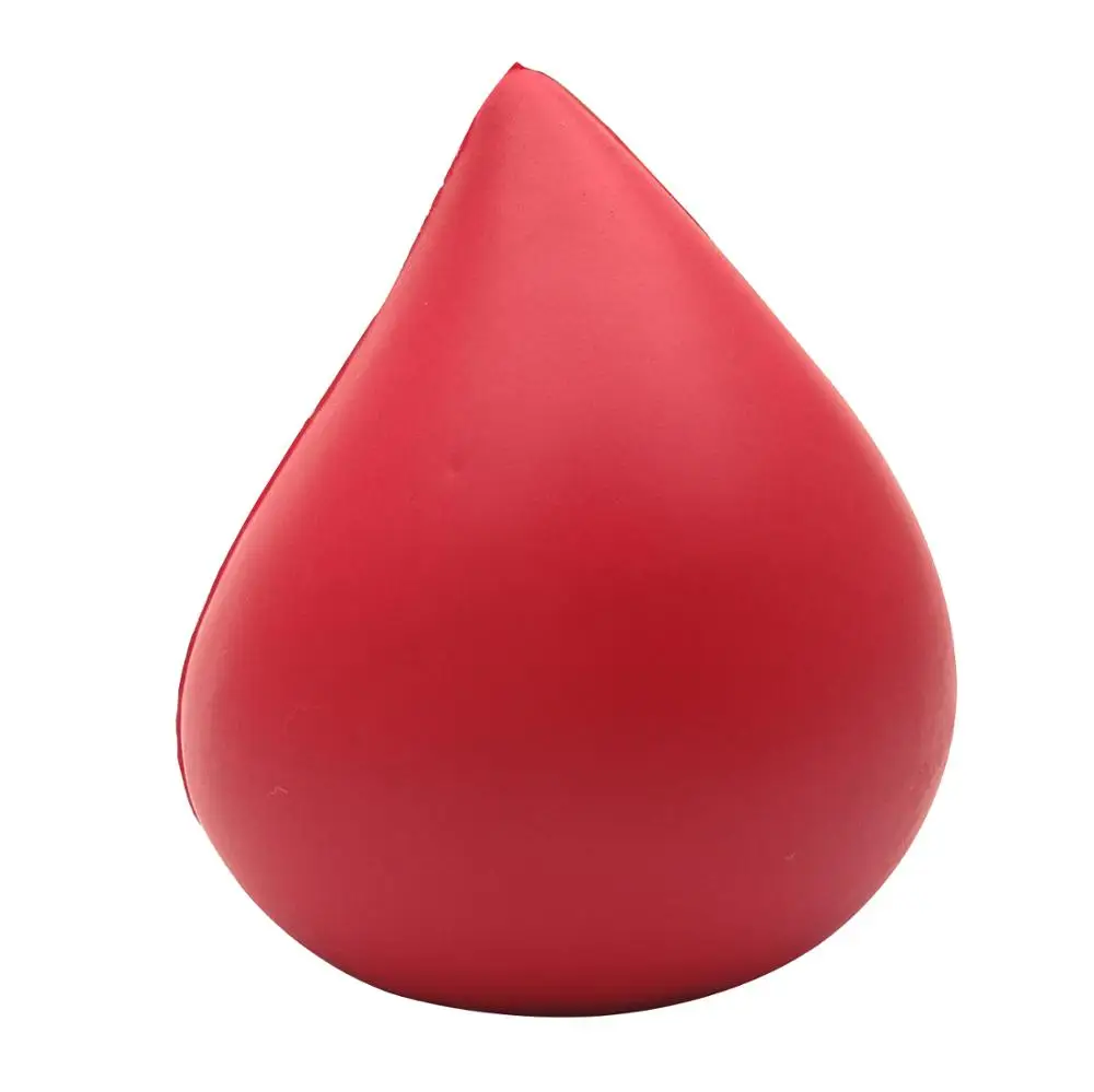 PU foam Stress Reliever Water Drop and Blood Shape Soft Squeeze Ball with logo and customized color