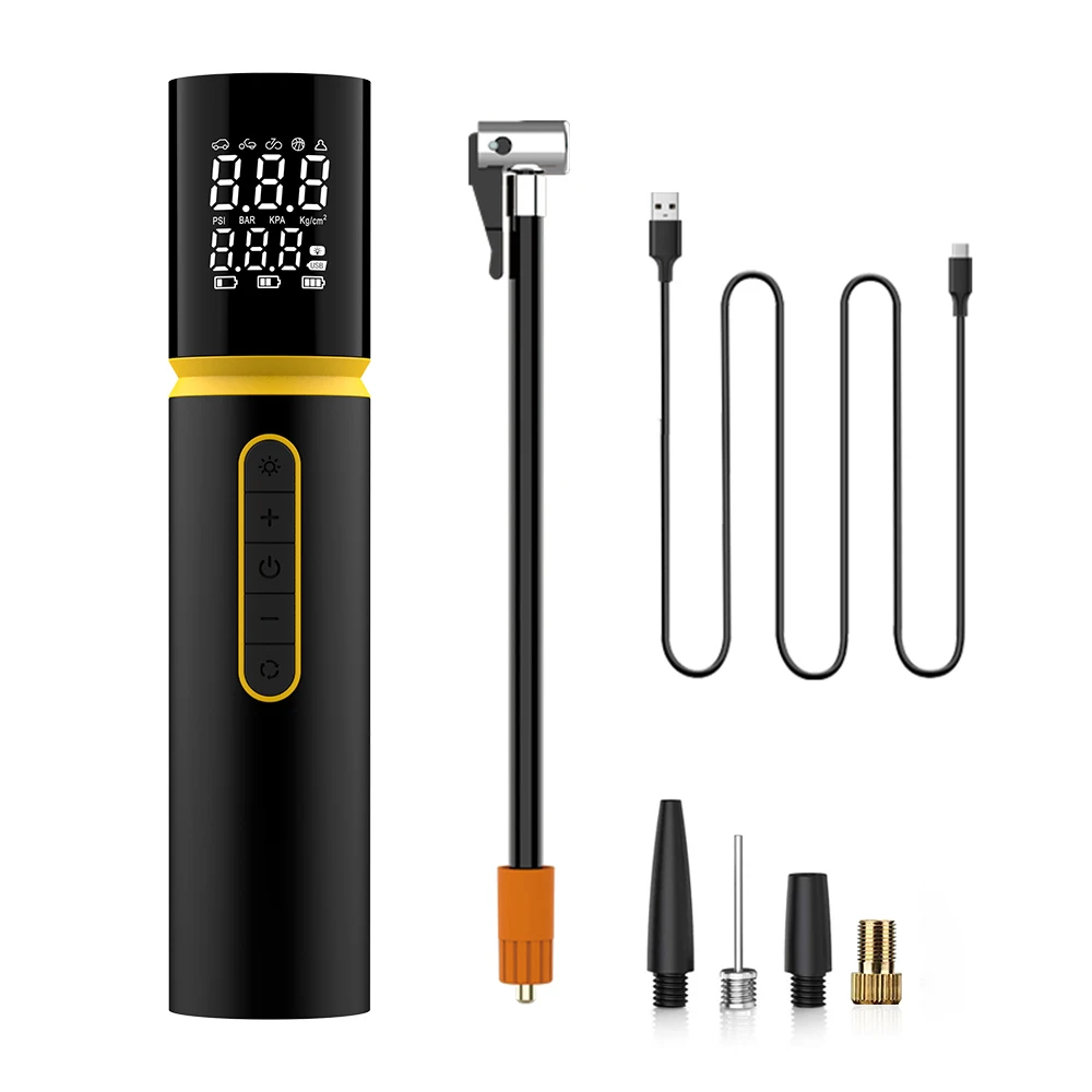 kettle shape easy to grasp Wireless Tire Inflator Fast Inflation Efficient Digital Display Built in LED Light Power Bank