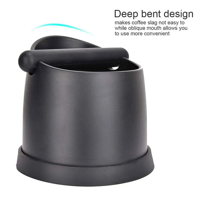 Coffee Accessories Black Color Espresso Grounds Container Coffee Knock Box Espresso Knock Box with Non-slip Base
