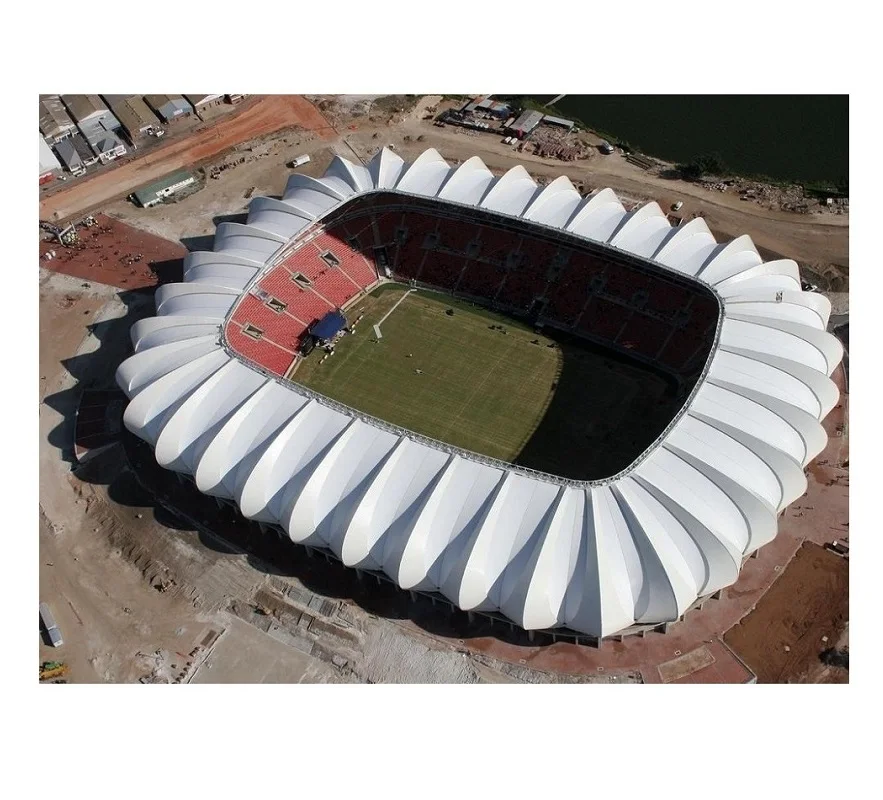 White pvc coated high tensile fabric blackout white  pvdf membrane structure engineering sport court roof architecture membrane