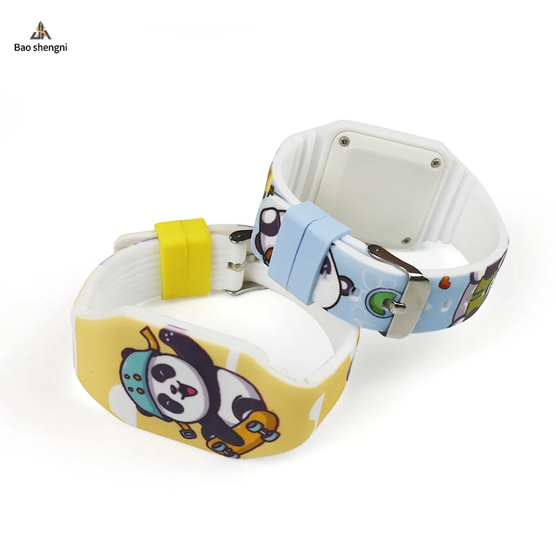 Eco-friendly Material Silicone Panda Cartoon Children LED Buckle Watches For Sales