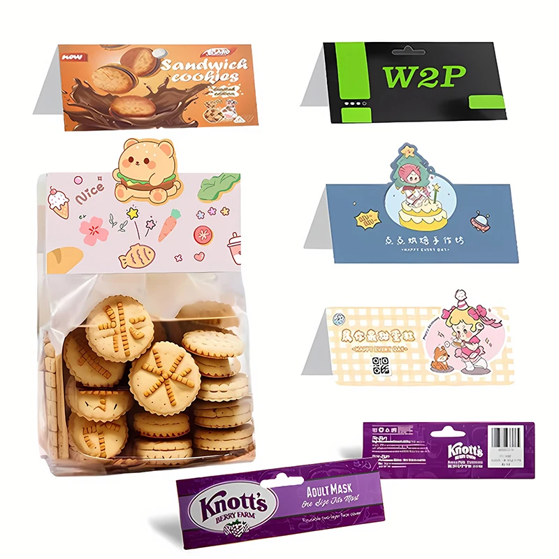 Customizable Printing Design Paper Header Card hanger Sock Backing Cookies Opp Plastic Packaging Bag Topper With Euro Hole