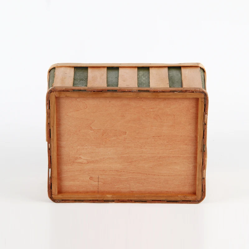 Decorative Woven rect. woodchip Desk storage basket box for books toy clothes storage