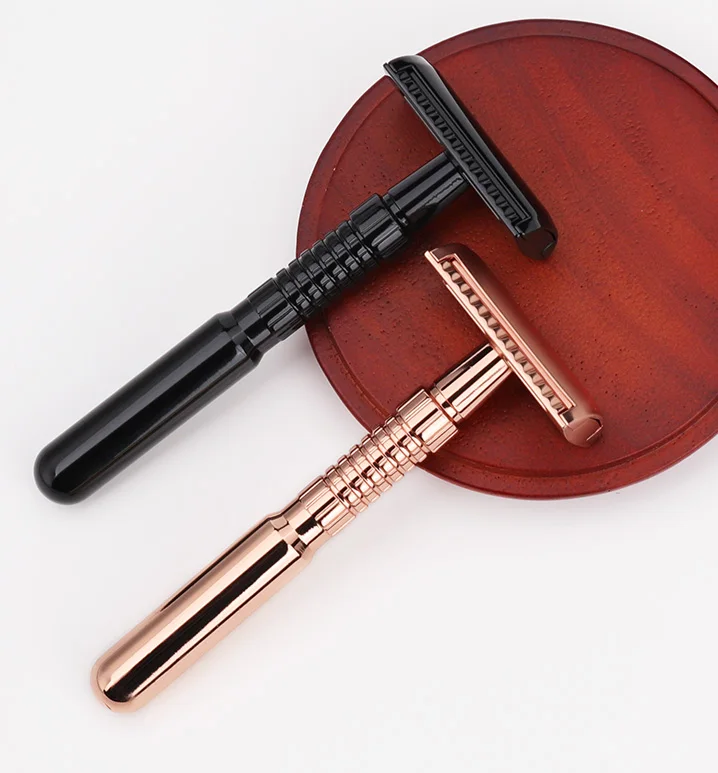 PINCHUAN Beauty Safety Razor Eco-friendly Women Reusable Razor Gold Double Edge Shaver Razor For Christmas Gift