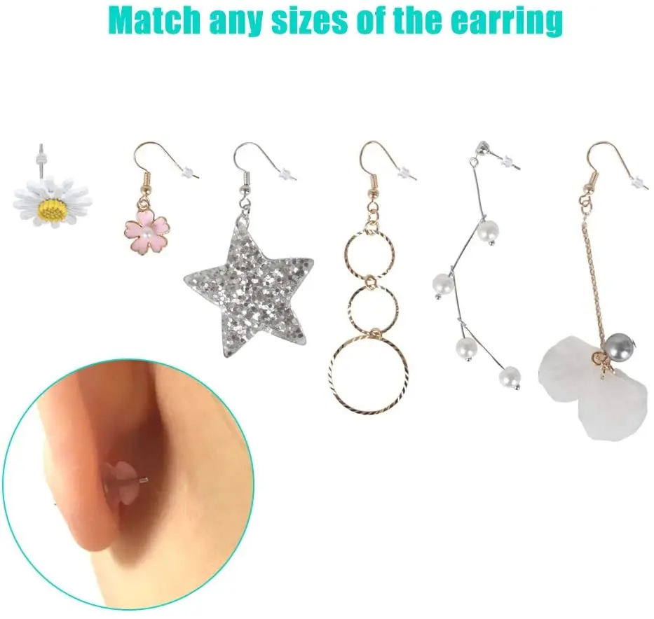 Premium Upgrade Soft Silicone Earring Backs Hamburger Shaped Earring Safety Backs Stopper