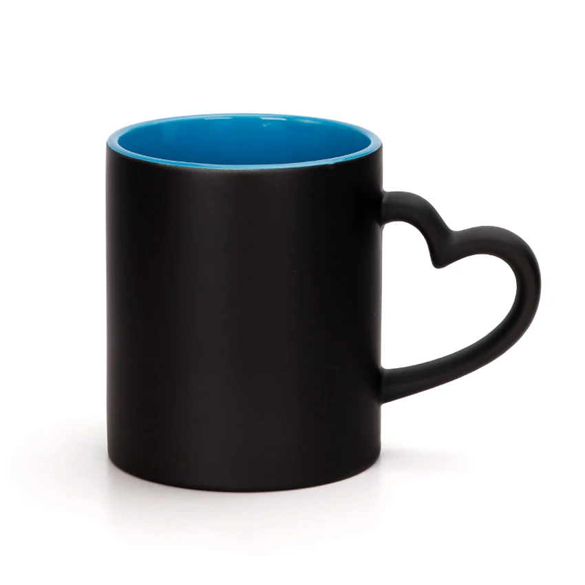 wholesale 11oz ounce tea beer coffee cup custom heart blank sublimation color change magic ceramic mug 11 oz