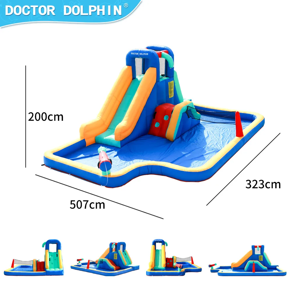 Doctor Dolphin Newly Designed High Quality Outdoor Playground Pool Inflatable Bouncer Kids Commercial Bounce House