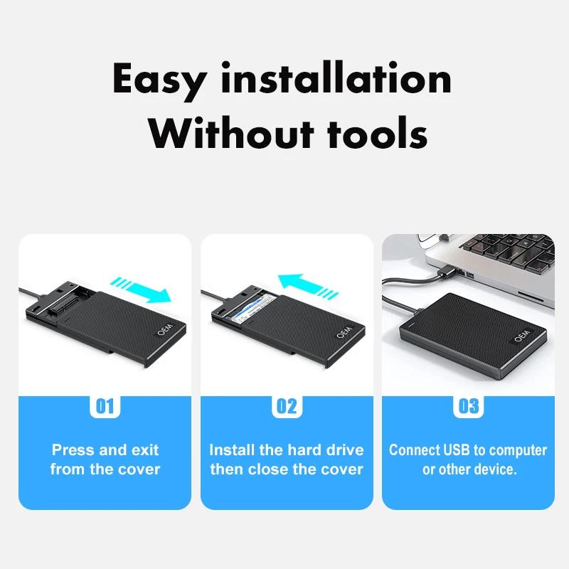 wholesale custom logo 2.5 hdd enclosure usb 3.0 external hard drive case