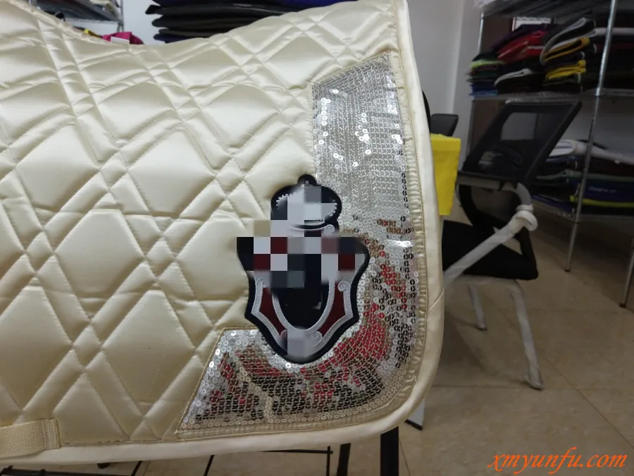 
Horse Equestrian Golden Satin cloth Horse Saddle Pad 