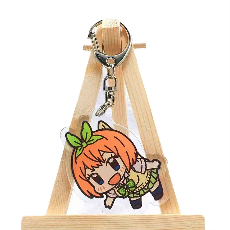 Wholesale custom flashing acrylic keychain Blank charm Cute plastic keychain