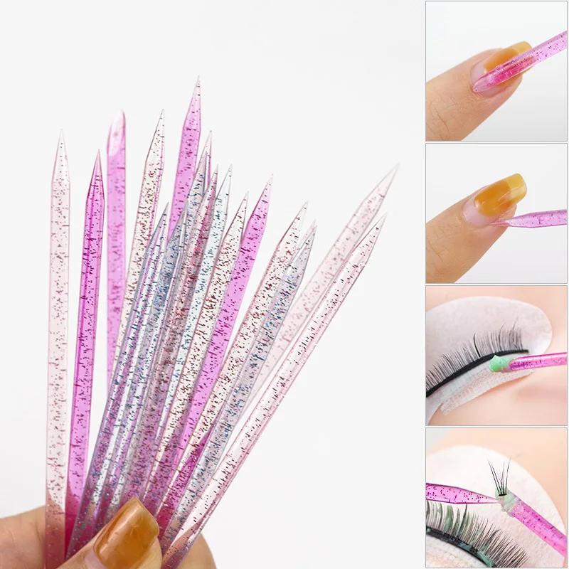 50pcs/bag Reusable Double Ended Manicure Pedicure Tools Free Sample Acrylic Nail Cuticle Pusher Sticks For Nail Art Beauty