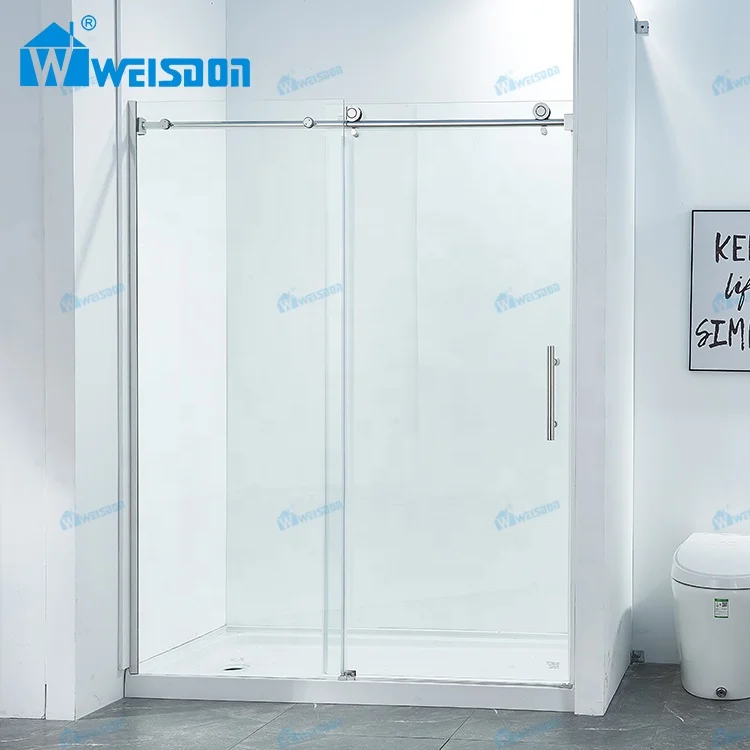 High Quality Chrome Stainless Steel Shower Door Sliding Shower Enclosure Glass Shower Cabin